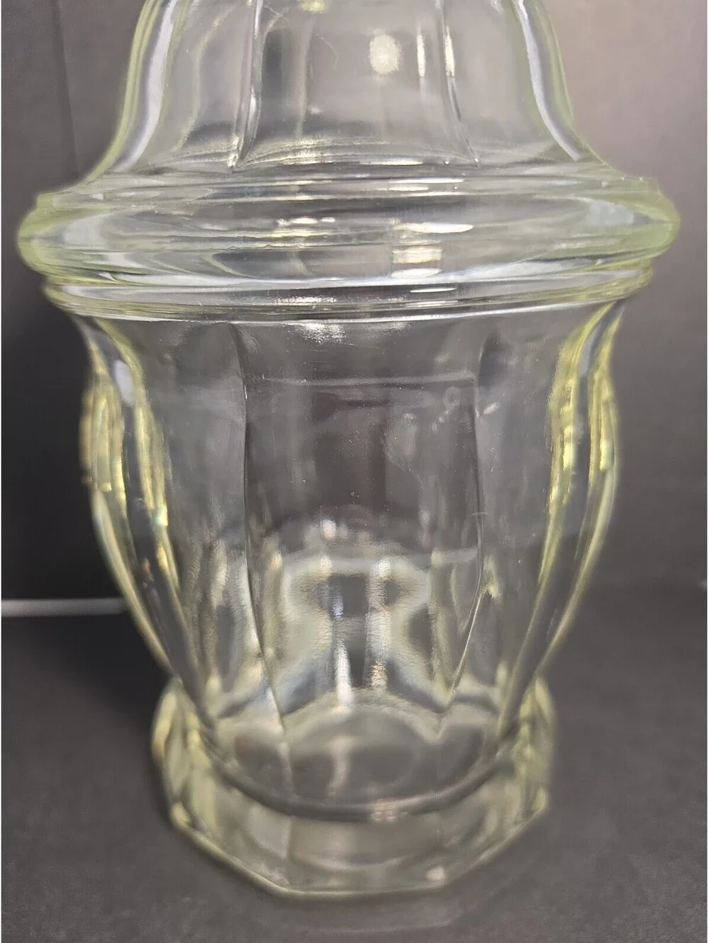 Indiana Glass Clear Paneled Heavy 4.6lbs. Apothecary Jar & Lid